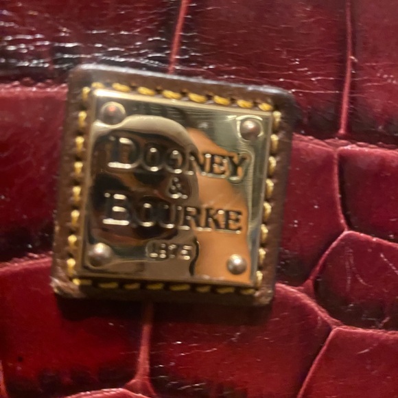 Dooney & Bourke Red Luna Croc Embossed Tote Handbag - Picture 2 of 9